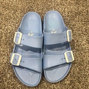 Light Blue Double Strap Sandals